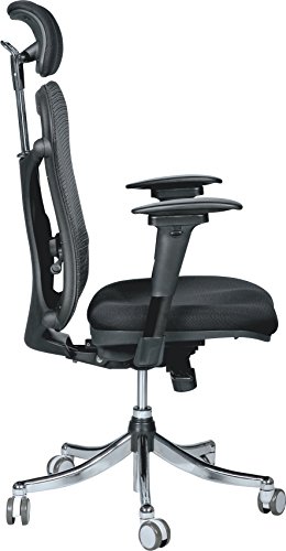 Balt Ergo EX Executive Mesh Office Chair, Ergonomically Adjustable, 28-Inch by 24-Inch by 51-Inch, Black (34434)