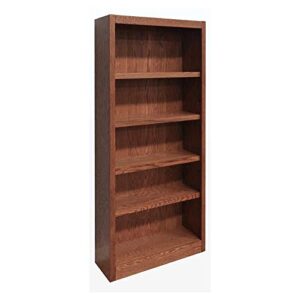 concepts in wood midas five shelf bookcase 72" h dry oak finish