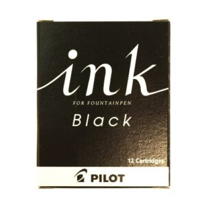 pilot fountain pen ink cartridge [black] 12-pack (irf12sb)