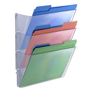 officemate wall files, letter/a4 size, clear, 3 pack (21424)
