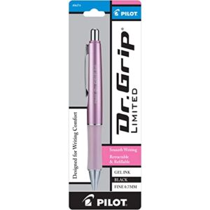 PILOT Dr. Grip Limited Refillable & Retractable Gel Ink Rolling Ball Pen, Fine Point, Assorted Barrel, Black Ink, Single Pen (36274)