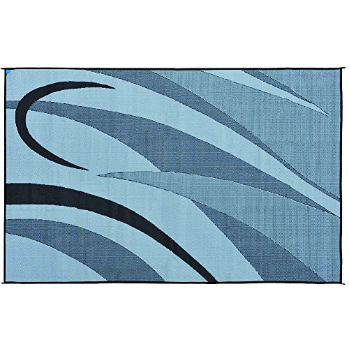 Stylish Camping GA1 Reversible Graphic Patio Mat-8' x 12', Black/Silver