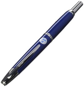 pilot fountain pen capless decimo, dark blue myca body, f-nib