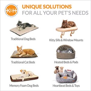 K&H Pet Products Heated Pet Bed Warmer Waterproof Pet Heating Pad Tan Small 8.5 X 9 Inches