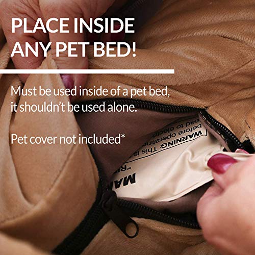 K&H Pet Products Heated Pet Bed Warmer Waterproof Pet Heating Pad Tan Small 8.5 X 9 Inches