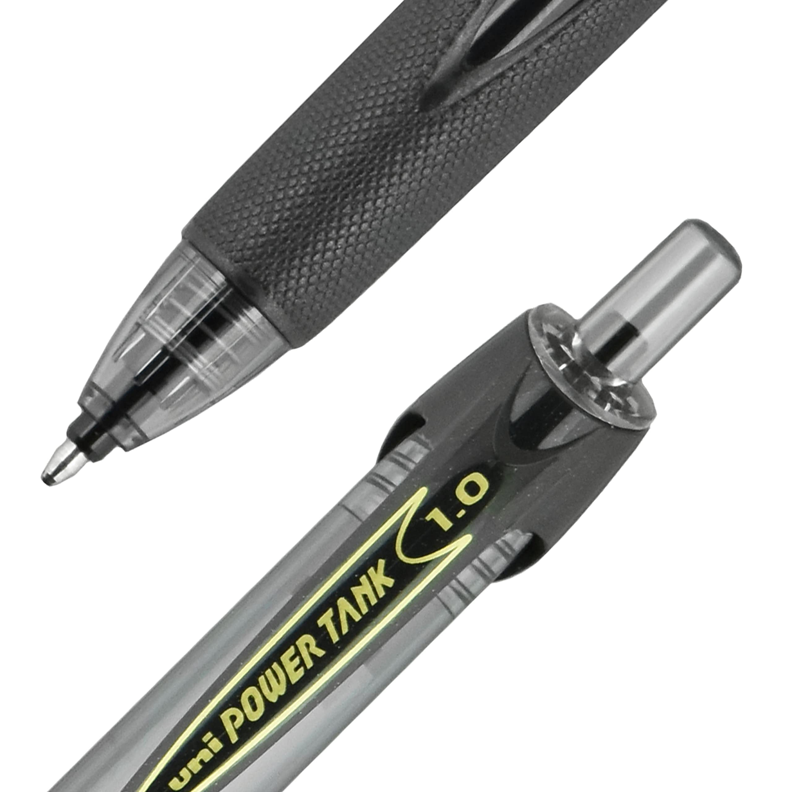 PowerTank RT Black Pens, 1.0mm Bold Pens 12 Pack - Similar to Gel Pens, Pens Ballpoint, Pen Retractable, Bulk Pens, Bulk Ink Pens, Office Supplies, Colored Pens, Pens Fine Point Smooth Writing Pens,
