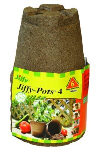 jiffy-potsorganic seed starting 4" biodegradable peat pots, 6 pack