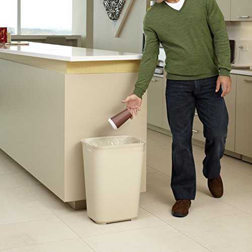 Rubbermaid Commercial Products Fire Resistant Wastebasket 40 QT/10 GAL, for Hospitals/Schools/Hotels/Offices, Beige (FG254400BEIG)