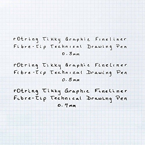 Rotring Tikky Graphic Fineliner Pens, 0.7mm & 0.5mm & 0.3mm, Black Ink, 3 Count