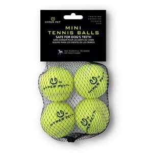 hyper pet mini tennis balls for dogs (pet safe dog ball dog tennis balls for exercise & training) dog ball interactive dog toys work with hyper pet k9 kannon mini dog ball launcher - 4 pack mini green