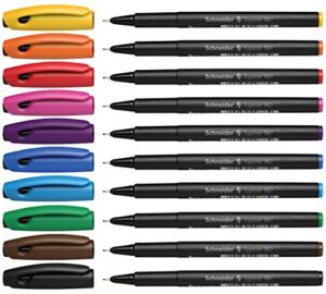 schneider topliner 967 pen set- assorted colors, set of 10