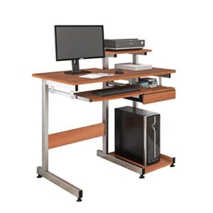 techni mobili complete computer workstation desk, 38" w x 22" d x 35" h, woodgrain