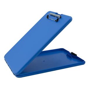 saunders blue slimmate plastic storage clipboard – light weight, polypropylene clipboard for students, teachers, parents, sales, utility, industrial, office professionals. stationery items letter