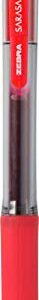 Zebra Pen Sarasa Dry X20 Retractable Gel Pen, Medium Point, 0.7mm, Red Ink, 12-Pack