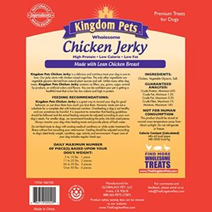 Kingdom Pets Filler Free Chicken Breast Jerky, Premium Treats for Dogs, 48-Ounce Bag