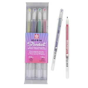 sakura gelly roll stardust glitter gel pens - bold point ink pen for lettering, drawing, invitations, & stationery - assorted colored ink - bold line - 16 pack