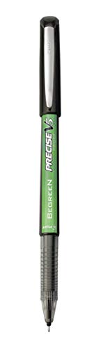 PILOT Precise V5 BeGreen Liquid Ink Rolling Ball Stick Pens, Extra Fine Point (0.5mm) Black Ink, 12-Pack (26300)