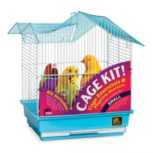 prevue hendryx pet products 91110 double roof bird cage kit, blue/white, 3/8'