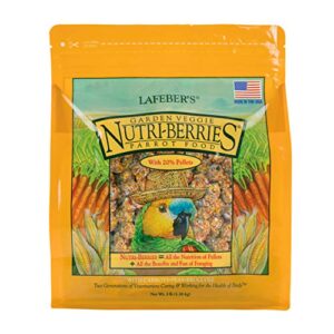 lafeber's garden veggie nutri-berries pet bird food, made with non-gmo and human-grade ingredients, for parrots, 3 lb