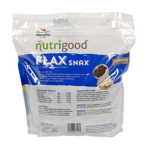 Manna Pro Flax Snax Horse Treats | Enriched with Biotin | 3.2 LB