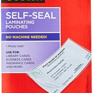 Scotch(R) Self-Sealing Laminating Pouches , Business Card Size (LS851-10G)