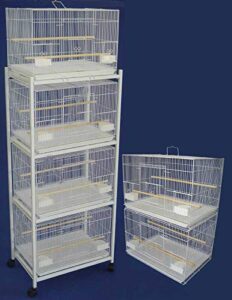brand new lot of six aviary breeding bird cage 24x16x16 w/divider w/stand, white