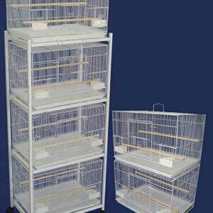 Brand New Lot of Six Aviary Breeding Bird Cage 24x16x16 W/divider W/stand, White