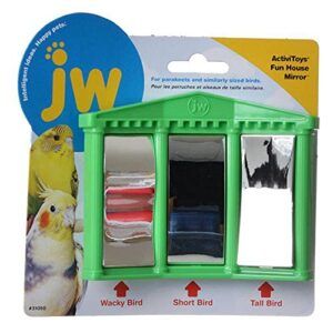 jw pet company activitoys fun house mirror bird toy, colors may vary 6.5 x 6.2 x 2 inches