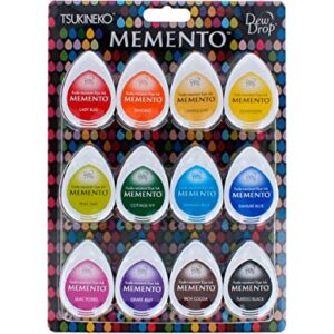 Tsukineko MD-012-100 12-Piece Assortment Memento Dew Drops Fade-Resistant, Gum Drops