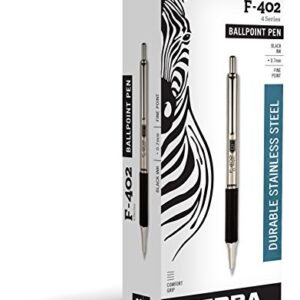 Zebra Pen F402 Retractable Ballpoint Pen, 12 count, Black (29210)