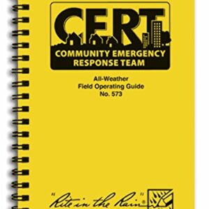 Rite in the Rain Weatherproof Side-Spiral Notebook, 4 5/8" x 7", Yellow Cover, CERT Field Operator's Guide Fog (No. 573)