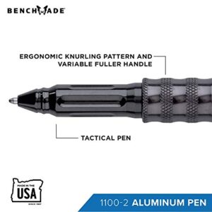 Benchmade - 1100-2 Series Tactical Pen, Aluminum, Charcoal, Black Ink, Plain Tip Precision Writing Tool
