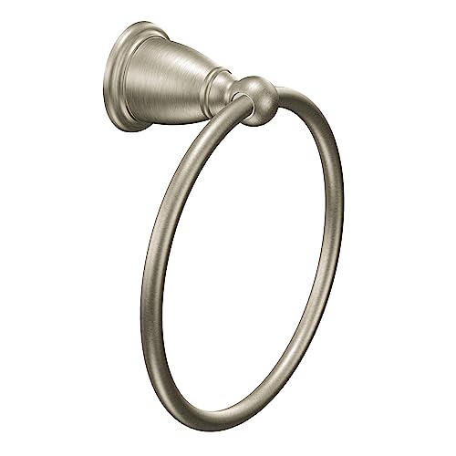 Moen YB2286BN Brantford Collection Traditional Single Post Bathroom Hand -Towel Ring, Brushed Nickel