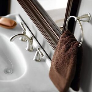 Moen YB2286BN Brantford Collection Traditional Single Post Bathroom Hand -Towel Ring, Brushed Nickel