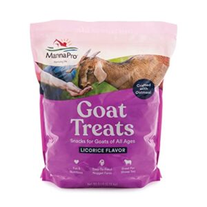 manna pro goat treats - made with oatmeal – daily goat treats - licorice flavor – 6 pounds of goat treats