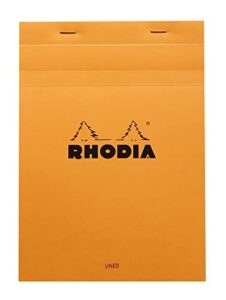 rhodia classic french paper pads ruled with margin 6 in. x 8 1/4 in. orange (16600c)