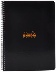 rhodia wirebound notebook 8.8 x11.75 inches black grid, satin