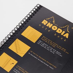 Rhodia Wirebound Notebook 8.8 X11.75 Inches Black Grid, Satin