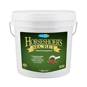 farnam horseshoer's secret pelleted hoof supplements, promotes healthy hoof growth, maintains hoof walls & supports cracked hooves, 11 lbs., 30 day supply