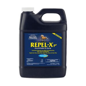 farnam repel-xpe emulsifiable horse fly spray, liquid concentrate, mix with water, 32 ounces, one quart