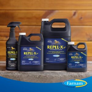 Farnam Repel-XPe Emulsifiable Horse Fly Spray, Liquid Concentrate, Mix with Water, 32 Ounces, One Quart