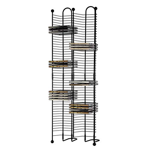 Atlantic Nestable 100 CD Tower - Holds 100 CDs, Efficient Side by Side Space-Saving Design, Heavy Gauge Steel Construction, Gunmetal Finish PN63705079