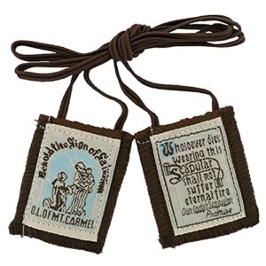 1 x brown scapular - "behold the sign of salvation"