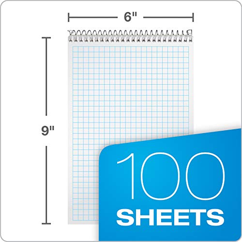 Tops Docket Steno Book, 6" x 9", Graph Rule (4 x 4), White Paper, Bronze Poly Cover, 100 Sheets (63825)