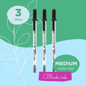 SAKURA Gelly Roll Gel Pens - Medium Point Ink Pen for Journaling, Art, or Drawing - Classic Black Ink - Medium Tip - 3 Pack