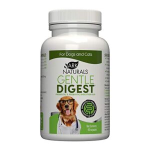 ark naturals gentle digest capsules, vet recommended dog and cat prebiotics and probiotics, digestive and immune system support, 60 count