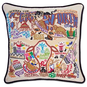 catstudio fort worth embroidered decorative throw pillow
