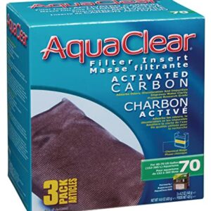 AquaClear 70 Activated Carbon Inserts, Aquarium Filter Replacement Media, 3-Pack, A1386 , White