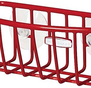 Rubbermaid Sink Set with Dish Drying Rack, Drainboard, Sponge Caddy, and Brush, Red, 4-Pieces