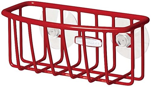 Rubbermaid Sink Set with Dish Drying Rack, Drainboard, Sponge Caddy, and Brush, Red, 4-Pieces